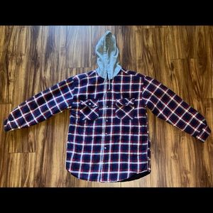Vintage Plaid Hoodie Jacket Size Small